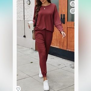 pretty garden store casual two piece never worn burnt orange